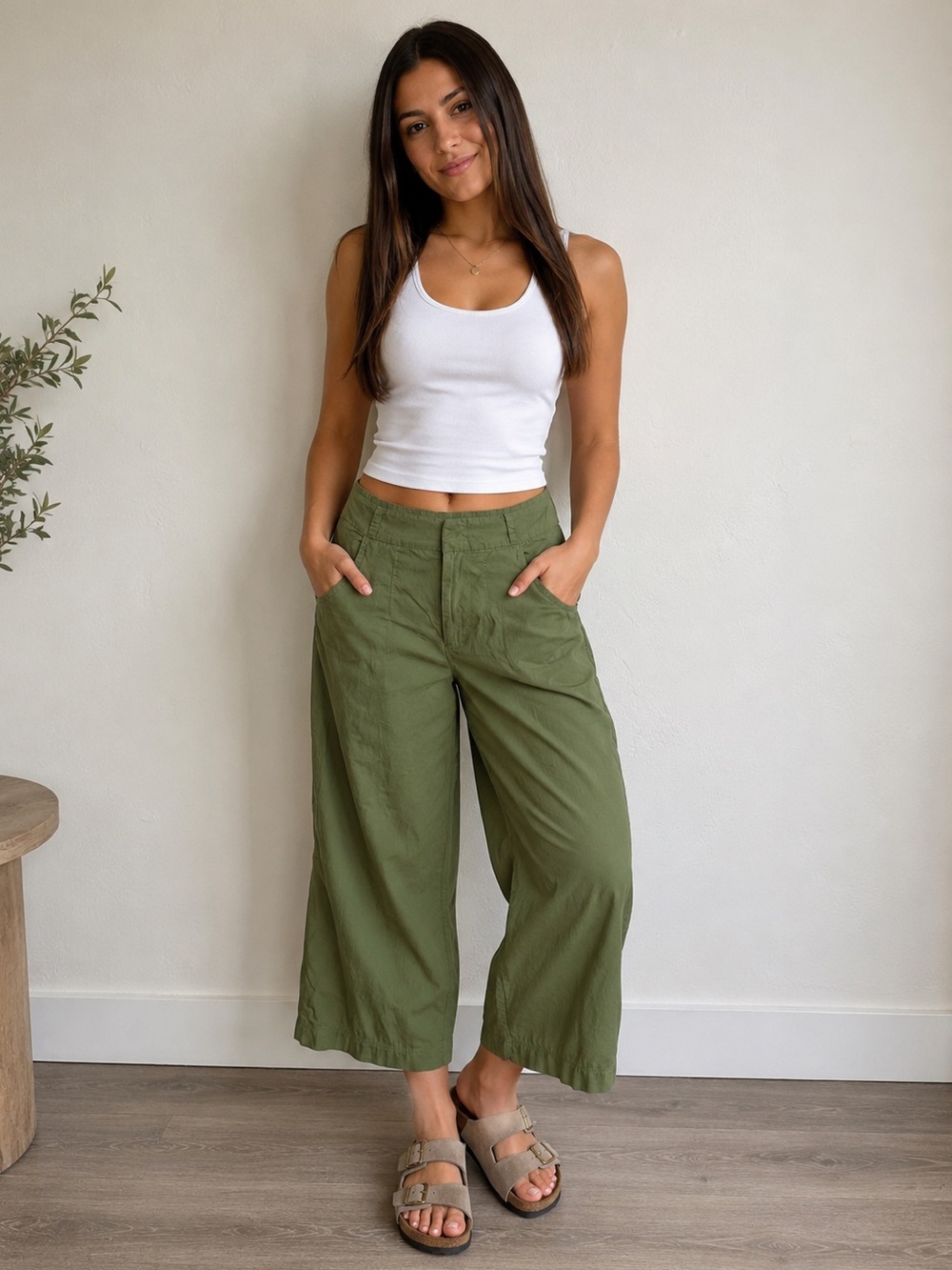 Free People Menorca Wide Leg Cotton Pants